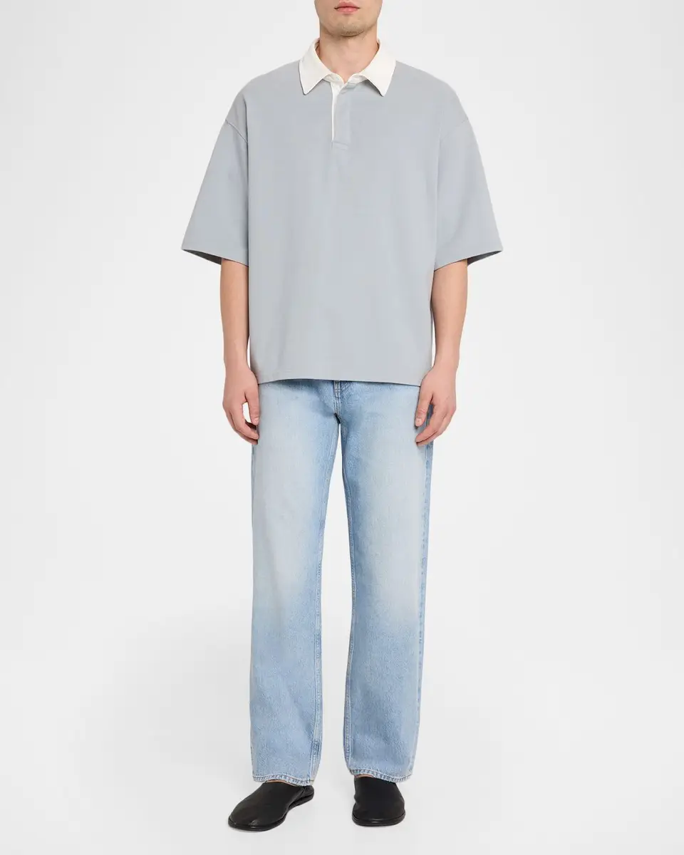 Frame Men's Cotton Drop-Shoulder Polo Shirt | Thumbnail 2 Frame Men's Cotton Drop-Shoulder Polo Shirt | Thumbnail 2