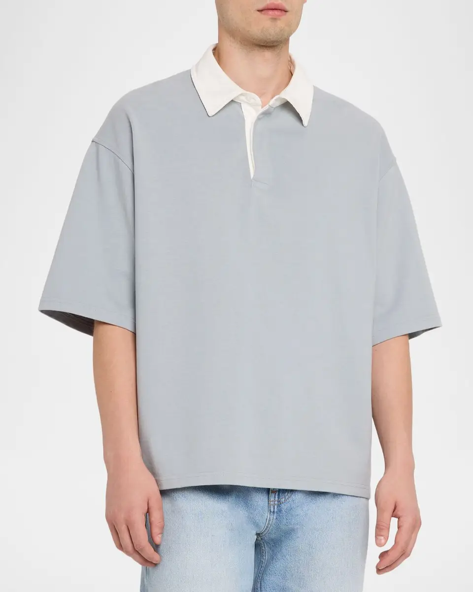 Frame Men's Cotton Drop-Shoulder Polo Shirt | Thumbnail 4 Frame Men's Cotton Drop-Shoulder Polo Shirt | Thumbnail 4