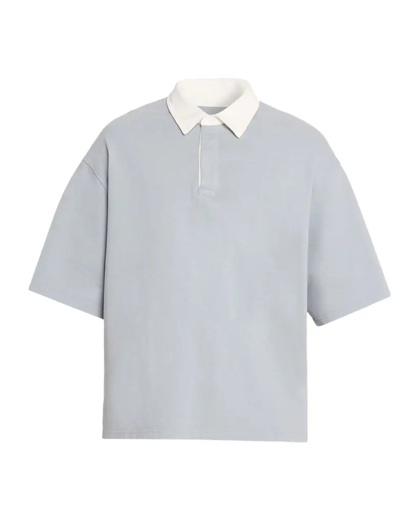 Frame Men's Cotton Drop-Shoulder Polo Shirt | Image 1 Frame Men's Cotton Drop-Shoulder Polo Shirt | Image 1