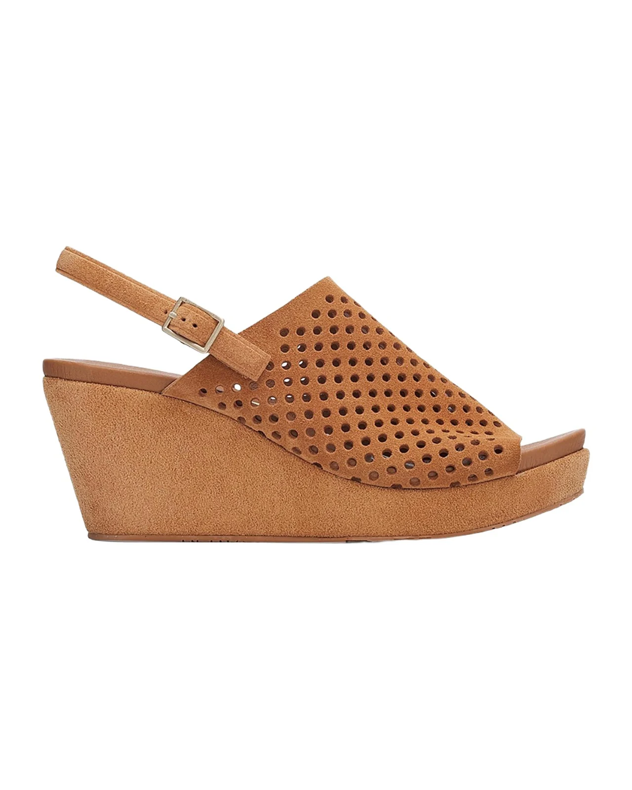 PEDRO GARCIA 75mm Alvara Perforated Suede Wedge Sandals