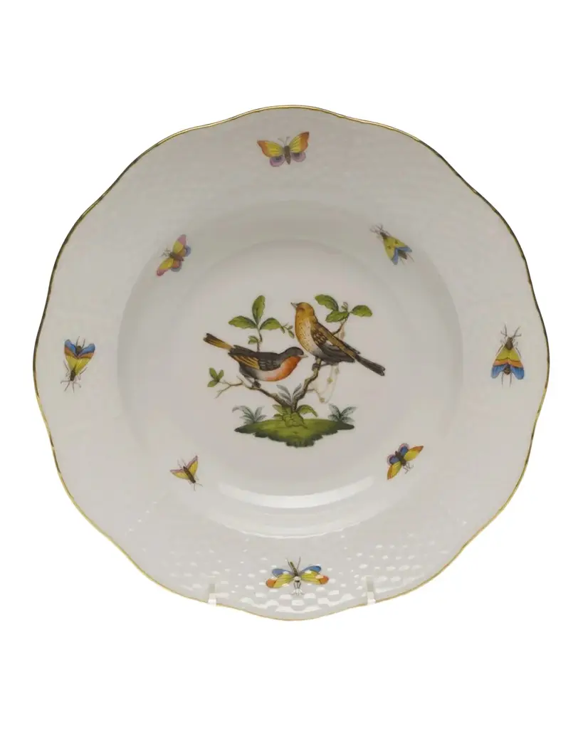 Herend Rothschild Bird Motif 9 Rim Soup Plate