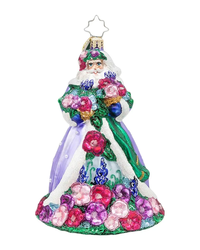 Christopher Radko Santa in Full Bloom Christmas Ornament | Image 1 Christopher Radko Santa in Full Bloom Christmas Ornament | Image 1