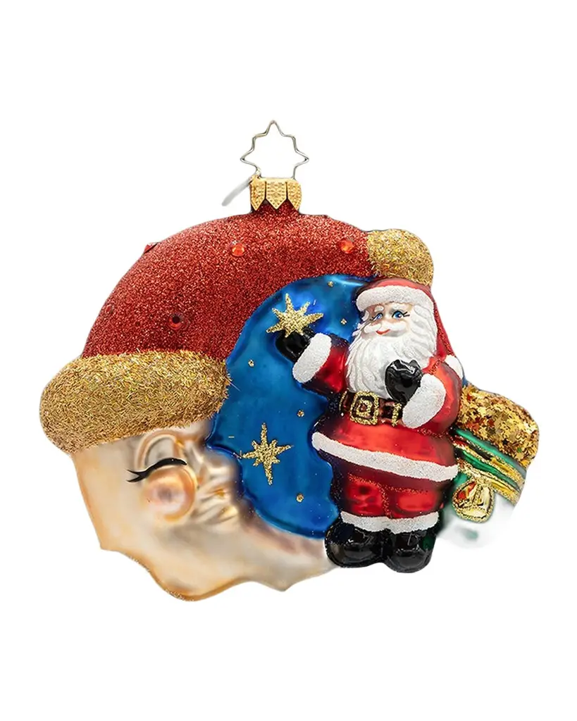 Christopher Radko Crescent Wishes Christmas Ornament | Image 1 Christopher Radko Crescent Wishes Christmas Ornament | Image 1
