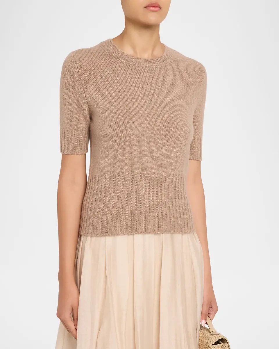 Vince Wool & Cashmere Short-Sleeve Sweater | Thumbnail 4 Vince Wool & Cashmere Short-Sleeve Sweater | Thumbnail 4