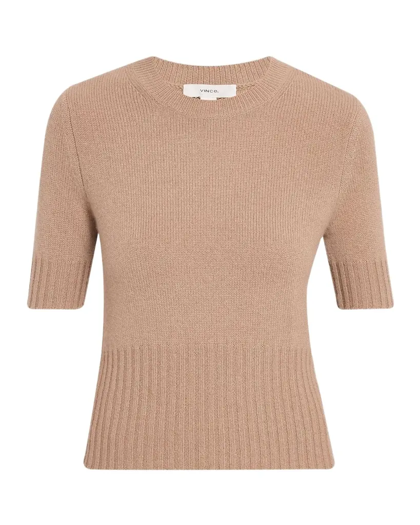 Vince Wool & Cashmere Short-Sleeve Sweater | Image 1 Vince Wool & Cashmere Short-Sleeve Sweater | Image 1