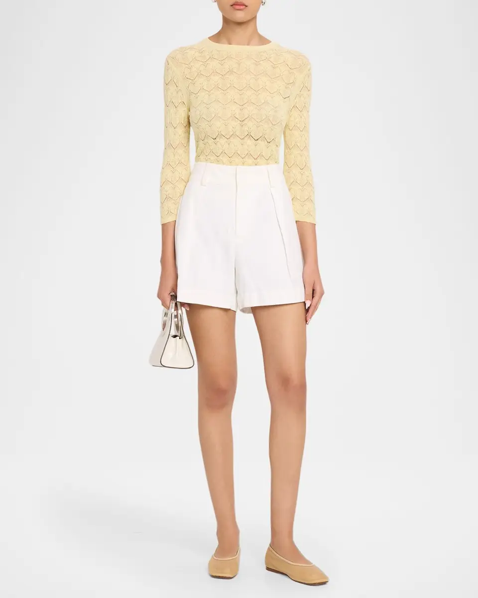 Vince Fine Lace 3/4-Sleeve Crewneck Top | Thumbnail 2 Vince Fine Lace 3/4-Sleeve Crewneck Top | Thumbnail 2