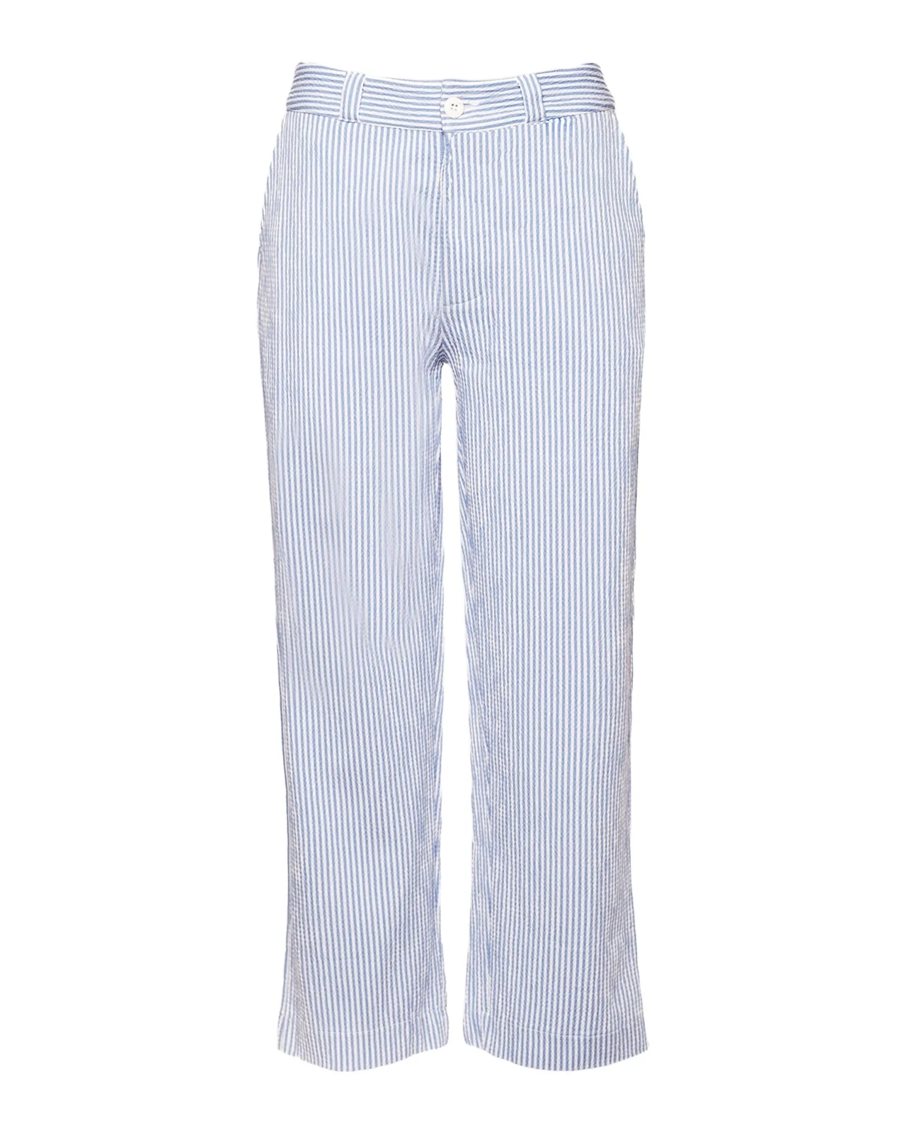 Frances Valentine Coleman Cropped Striped Seersucker Pants