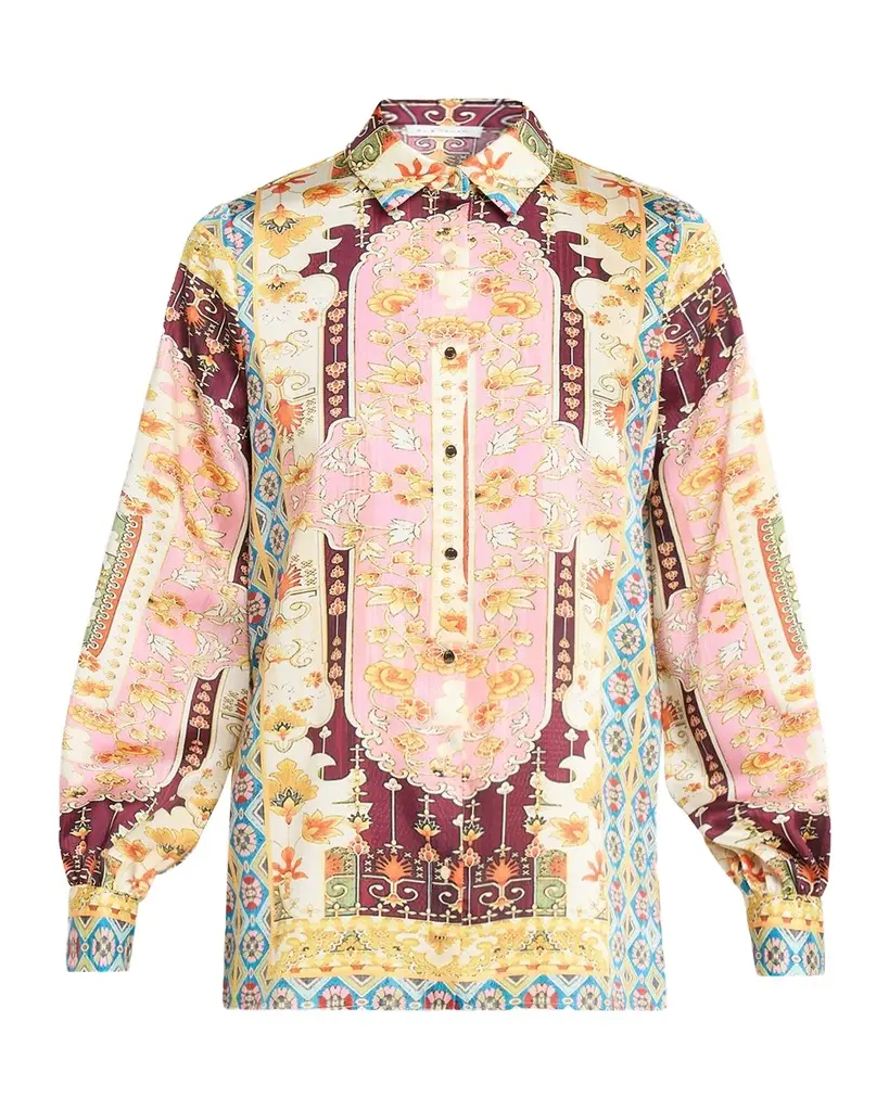 Elie Tahari The Lior Baroque Floral-Print Shirt | Image 1 Elie Tahari The Lior Baroque Floral-Print Shirt | Image 1