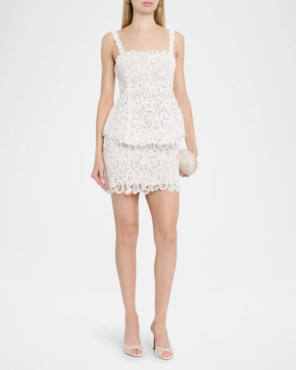 Simkhai Rylin Floral Raffia Lace Mini Dress | Thumbnail 4 Simkhai Rylin Floral Raffia Lace Mini Dress | Thumbnail 4