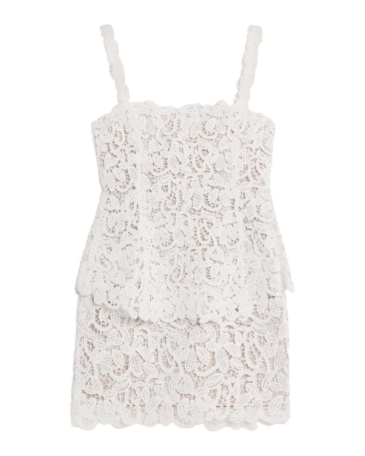 Rylin Floral Raffia Lace Mini Dress Rylin Floral Raffia Lace Mini Dress