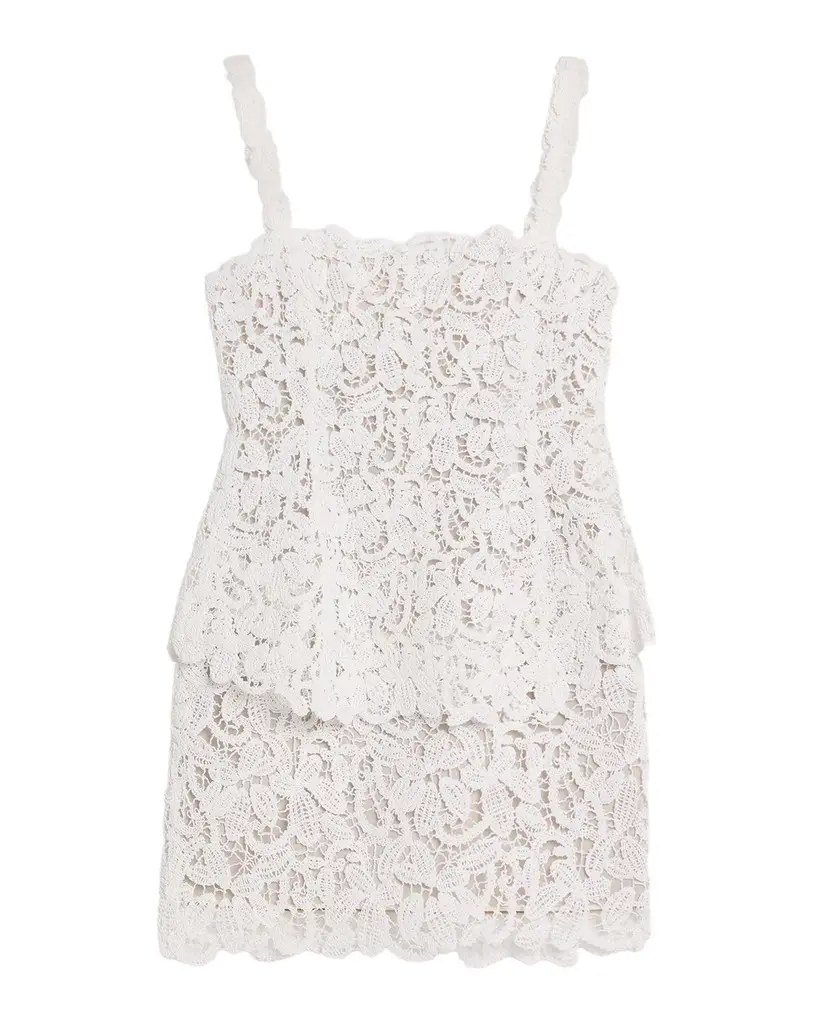 Simkhai Rylin Floral Raffia Lace Mini Dress | Image 1 Simkhai Rylin Floral Raffia Lace Mini Dress | Image 1