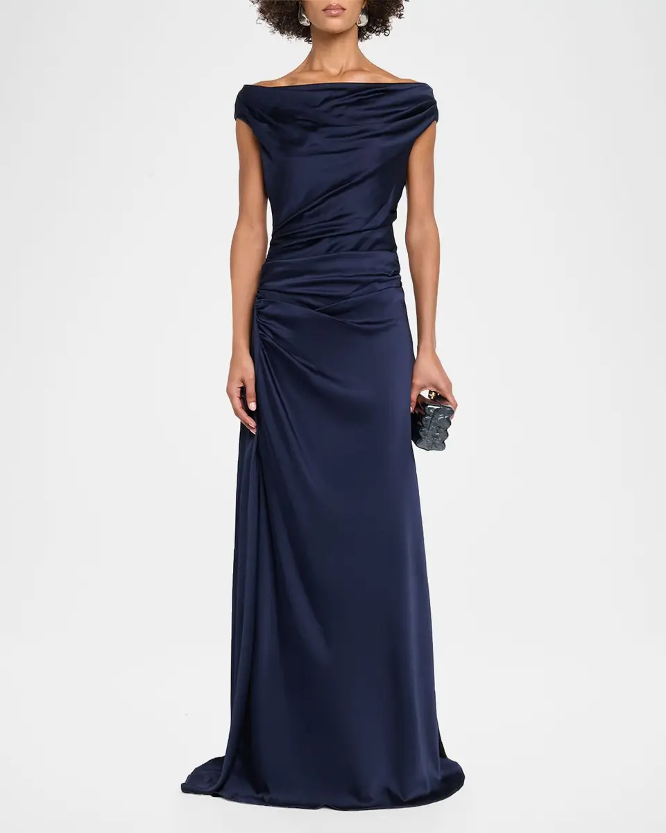 Simkhai Elinne Draped Off-Shoulder Column Gown | Thumbnail 2