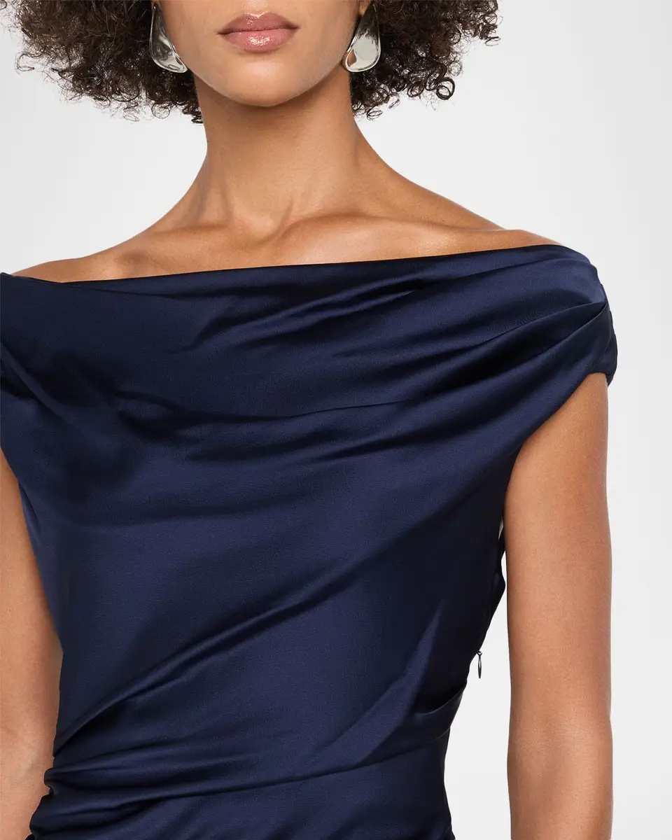 Simkhai Elinne Draped Off-Shoulder Column Gown | Thumbnail 5