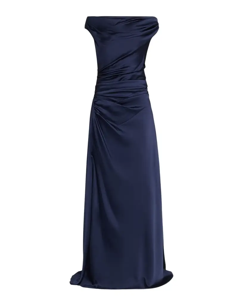 SIMKHAI Elinne Draped Off-Shoulder Column Gown | Image 1 SIMKHAI Elinne Draped Off-Shoulder Column Gown | Image 1