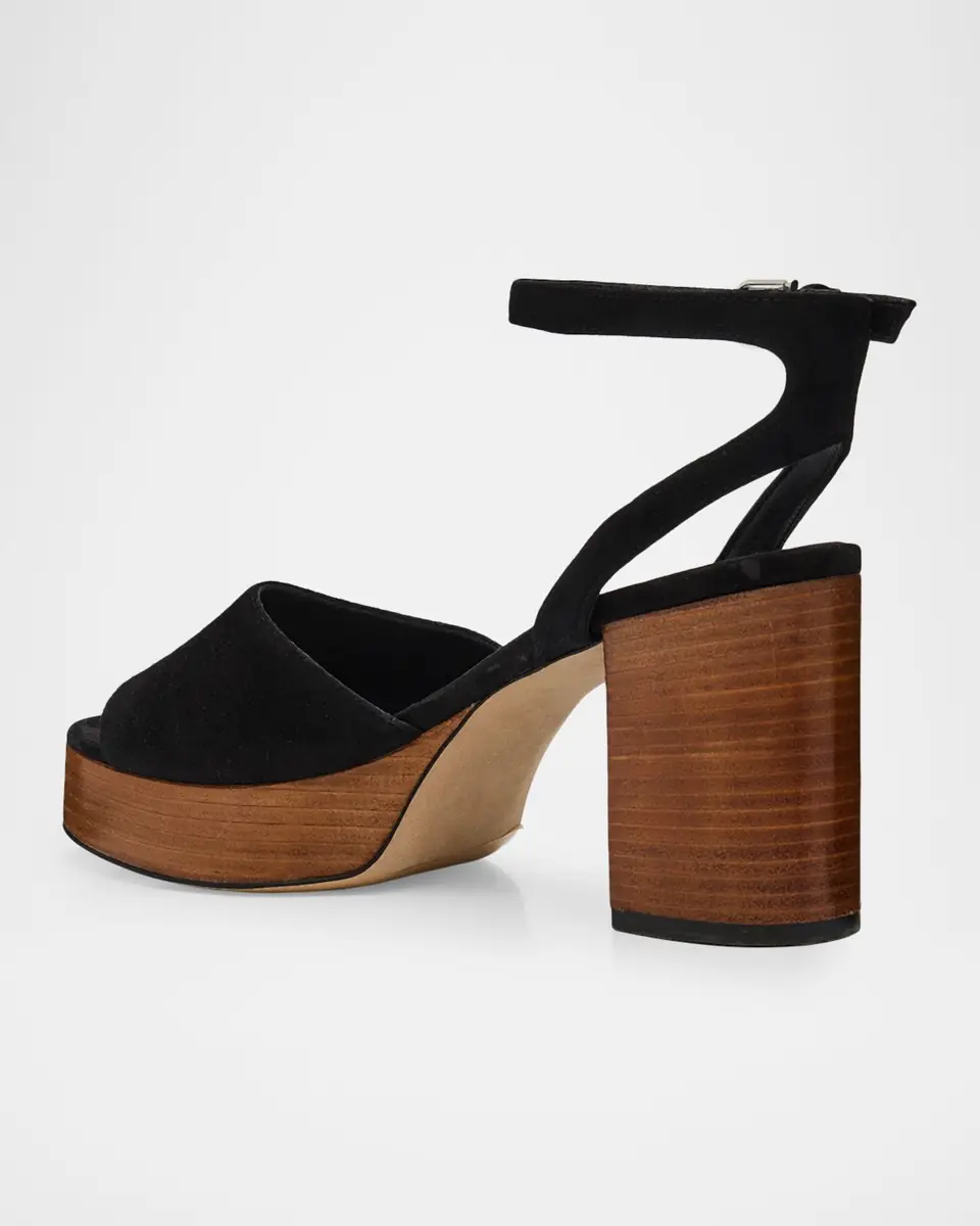 TOTEME 100mm Suede Platform Sandals | Thumbnail 3 TOTEME 100mm Suede Platform Sandals | Thumbnail 3