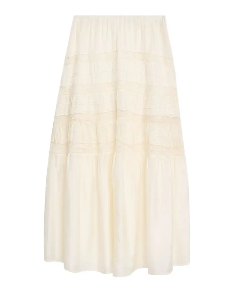 LoveShackFancy Nivine Silk Lace Maxi Skirt | Image 1 LoveShackFancy Nivine Silk Lace Maxi Skirt | Image 1