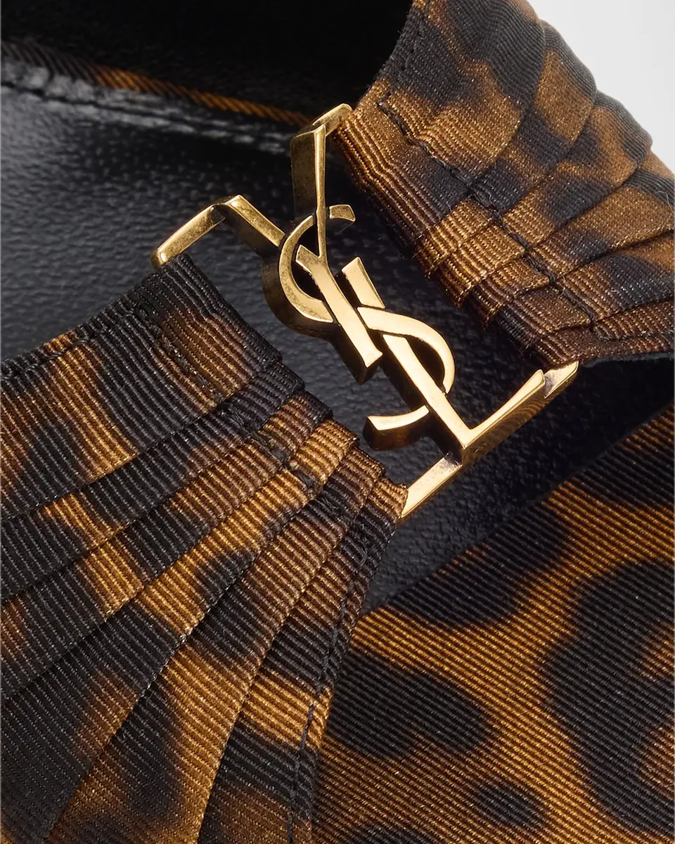 Saint Laurent 90mm Leopard Grosgrain Mule Pumps | Thumbnail 5 Saint Laurent 90mm Leopard Grosgrain Mule Pumps | Thumbnail 5