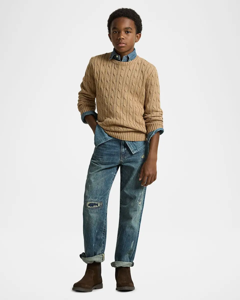 Polo Ralph Lauren Boy's Cable-Knit Cotton Sweater | Thumbnail 3 Polo Ralph Lauren Boy's Cable-Knit Cotton Sweater | Thumbnail 3