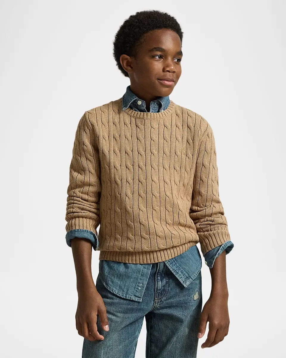 Polo Ralph Lauren Boy's Cable-Knit Cotton Sweater | Thumbnail 4 Polo Ralph Lauren Boy's Cable-Knit Cotton Sweater | Thumbnail 4