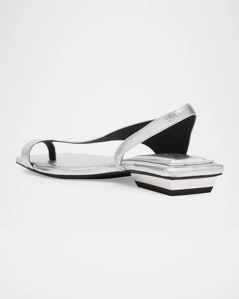 rag & bone Liv Metallic Leather Flat Toe-Ring Sandals | Thumbnail 2