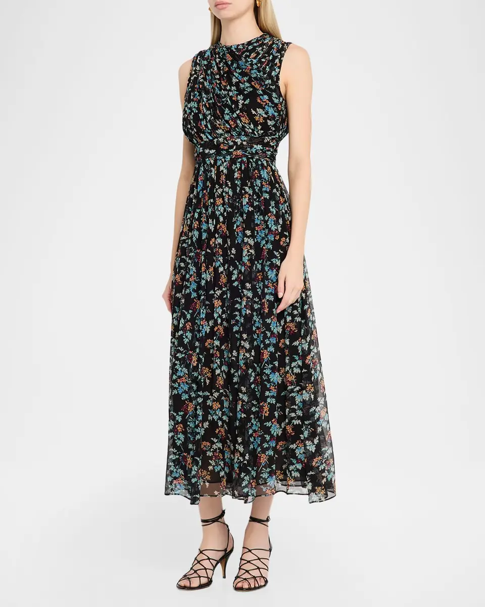 Ulla Johnson Celestina Floral Silk Chiffon Maxi Dress | Thumbnail 4
