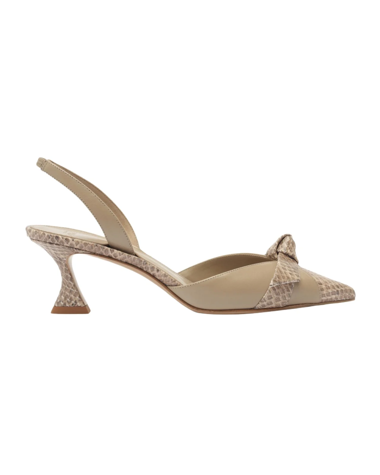 60mm Clarita Mixed Leather Slingback Pumps