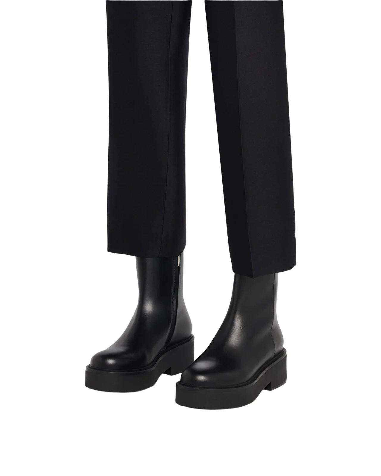 Gianvito Rossi Hiro Leather Platform Booties
