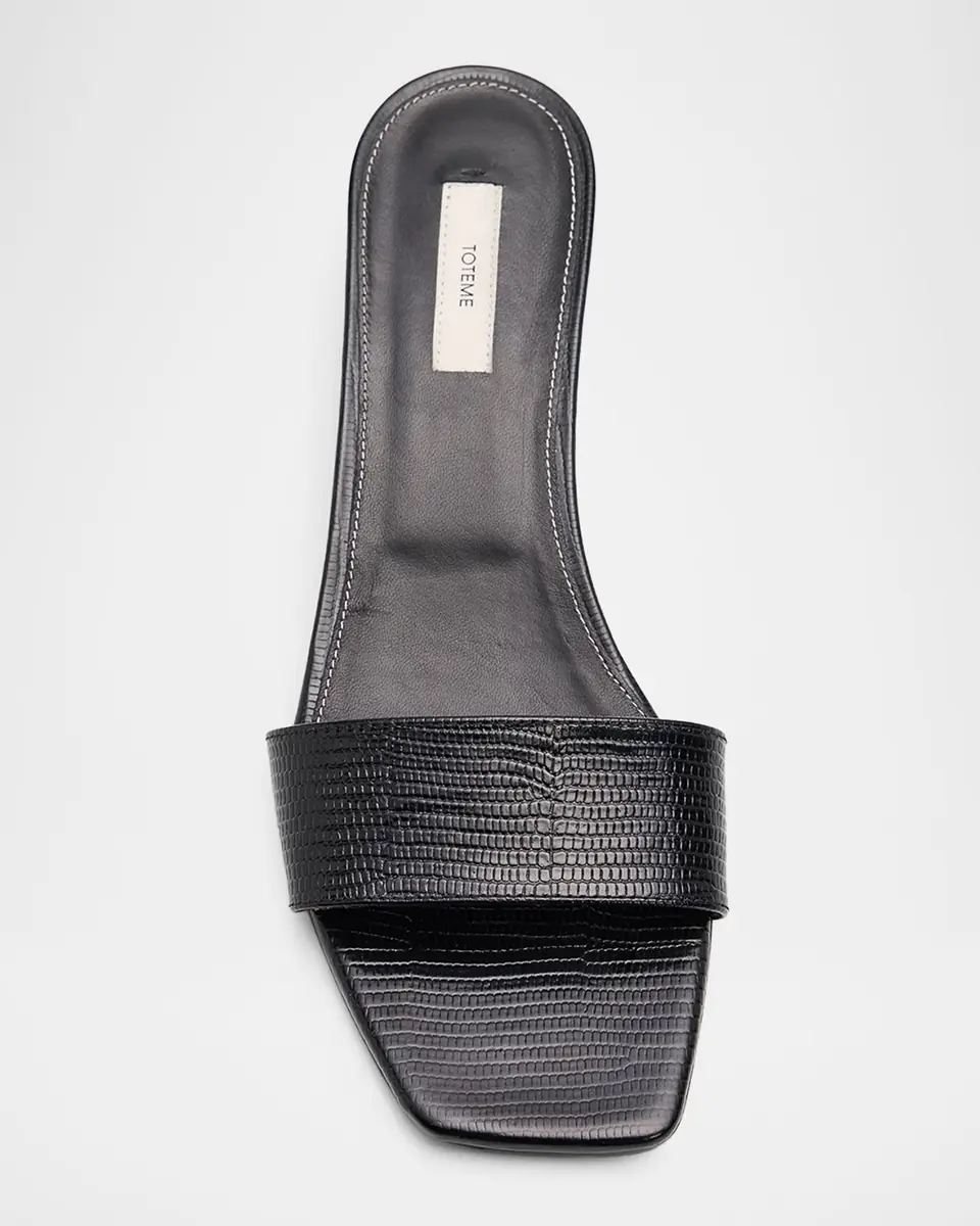 TOTEME 35mm Slim Lizard-Embossed Leather Mules | Thumbnail 2