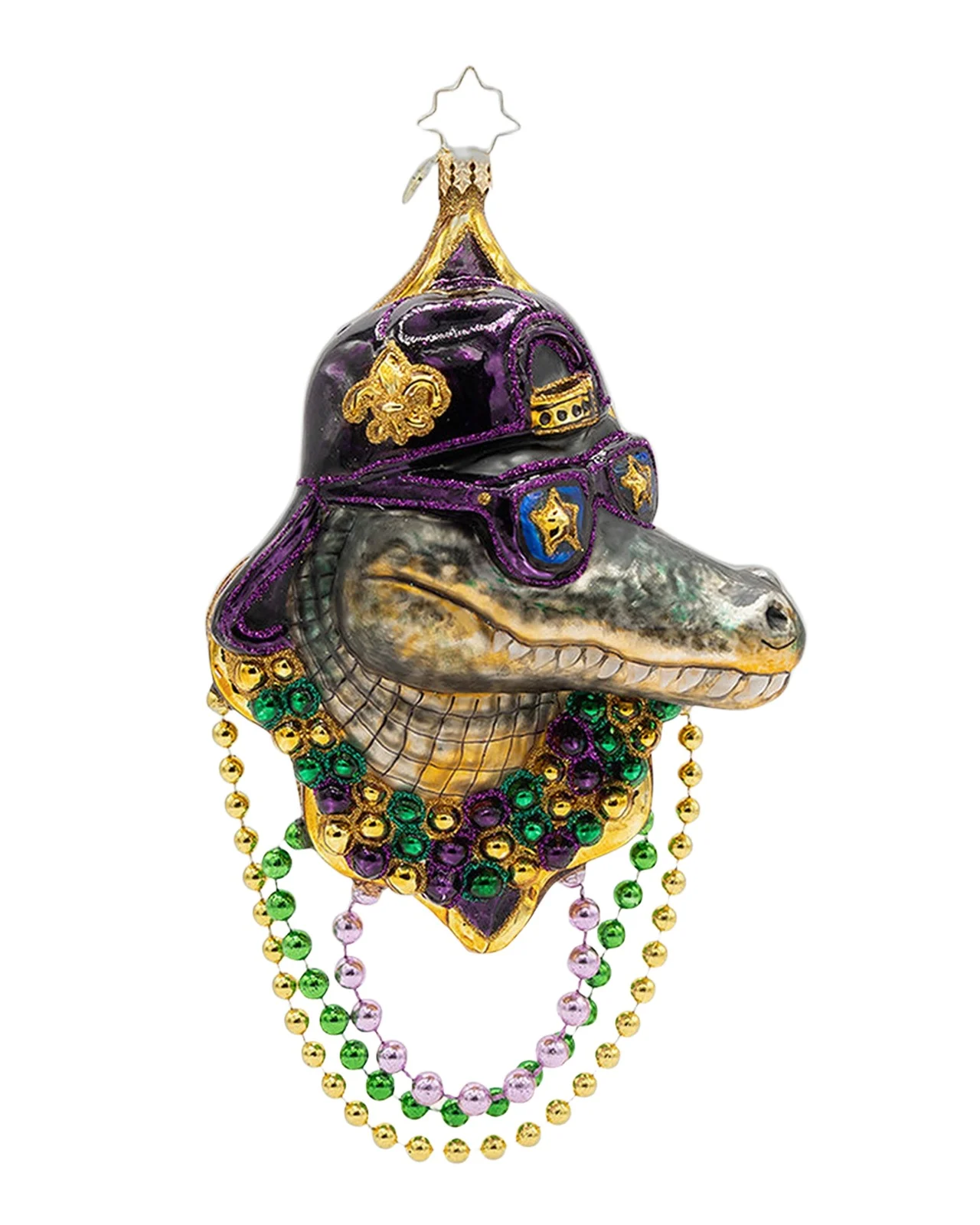 Christopher Radko Gator Gras Christmas Ornament