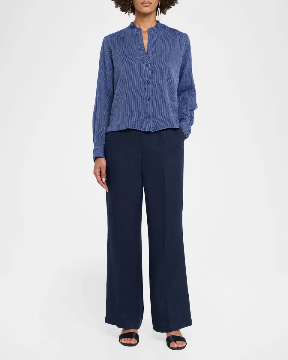 Elie Tahari The Ellie Straight-Leg Linen Pants | Thumbnail 2 Elie Tahari The Ellie Straight-Leg Linen Pants | Thumbnail 2
