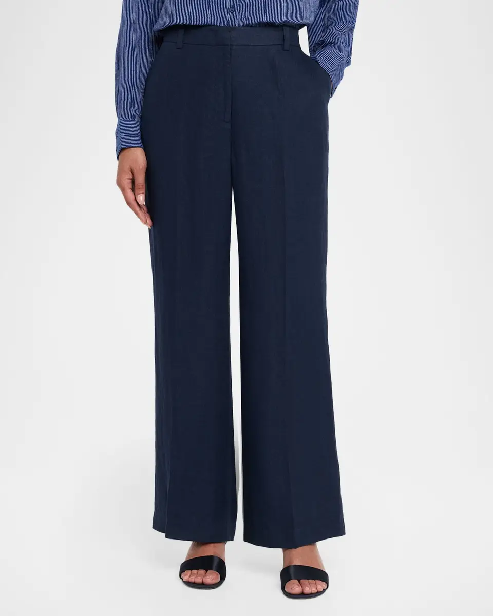 Elie Tahari The Ellie Straight-Leg Linen Pants | Thumbnail 4 Elie Tahari The Ellie Straight-Leg Linen Pants | Thumbnail 4