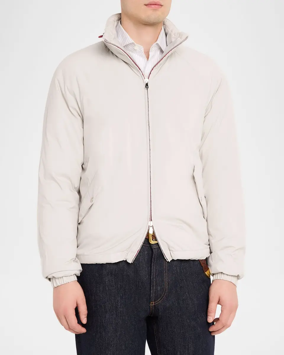 Brunello Cucinelli Men's Thermor Stand Collar Full-Zip Jacket | Thumbnail 4 Brunello Cucinelli Men's Thermor Stand Collar Full-Zip Jacket | Thumbnail 4