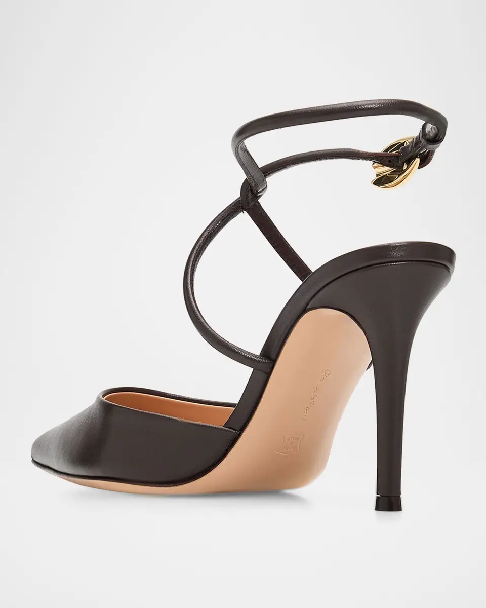Gianvito Rossi 85mm Nappa Leather Ankle-Strap Pumps | Thumbnail 4