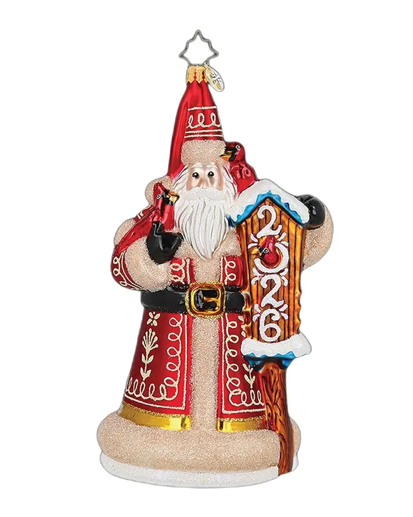 Christopher Radko 2026 Country Cardinal Santa Christmas Ornament | Image 1 Christopher Radko 2026 Country Cardinal Santa Christmas Ornament | Image 1