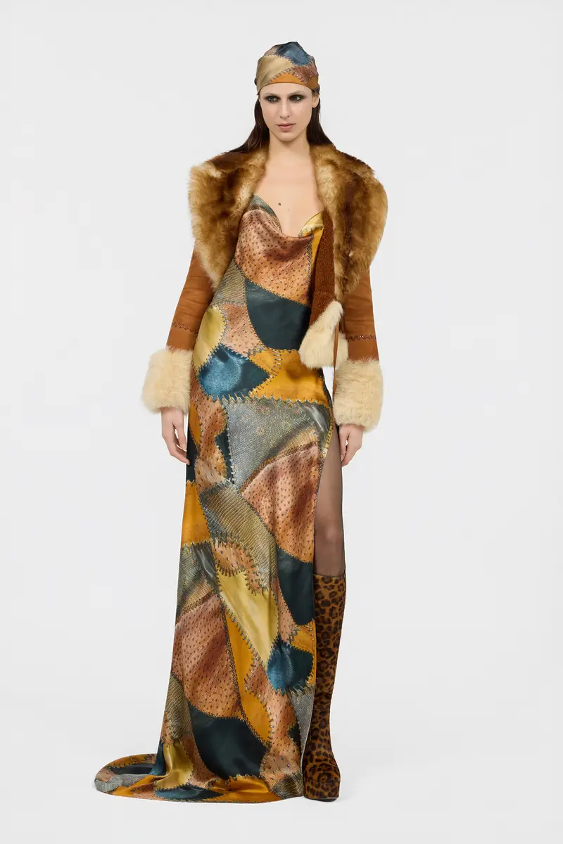 Roberto Cavalli Patchwork Print Silk Slip Dress | Thumbnail 6 Roberto Cavalli Patchwork Print Silk Slip Dress | Thumbnail 6