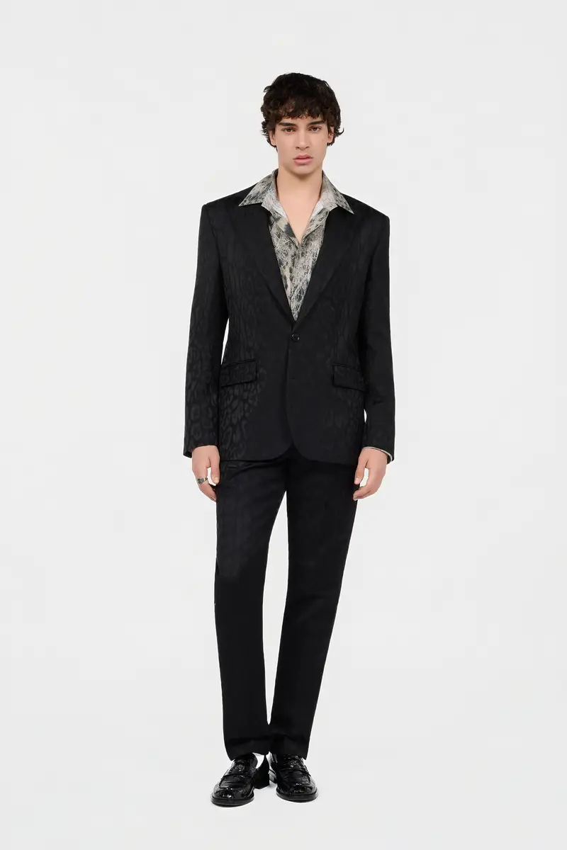 Roberto Cavalli Black Jacquard Tailored Jacket | Thumbnail 6 Roberto Cavalli Black Jacquard Tailored Jacket | Thumbnail 6