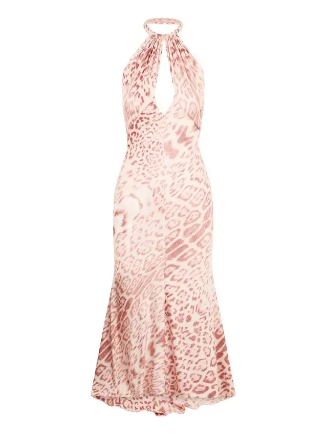 Jaguar Pink Print Midi Dress Jaguar Pink Print Midi Dress