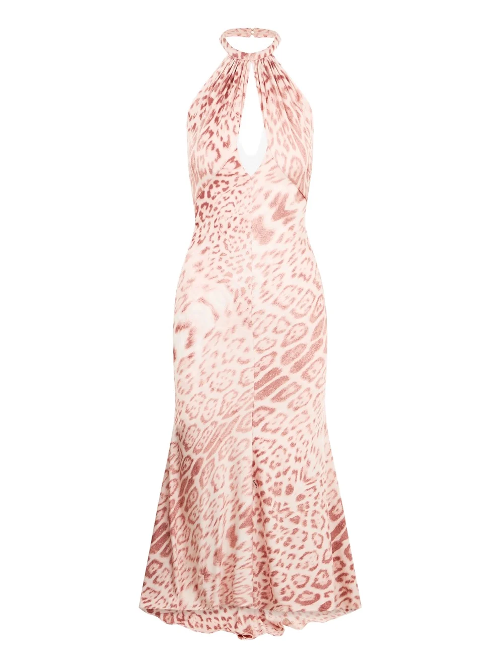 Jaguar Pink Print Midi Dress