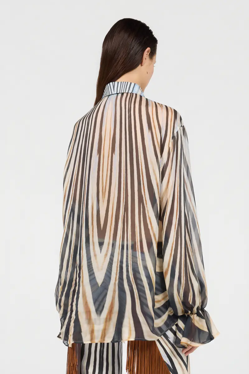 Roberto Cavalli Zebra Print Silk Shirt | Thumbnail 3