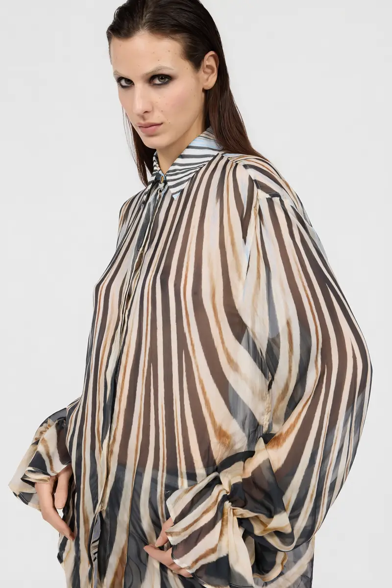Roberto Cavalli Zebra Print Silk Shirt | Thumbnail 4