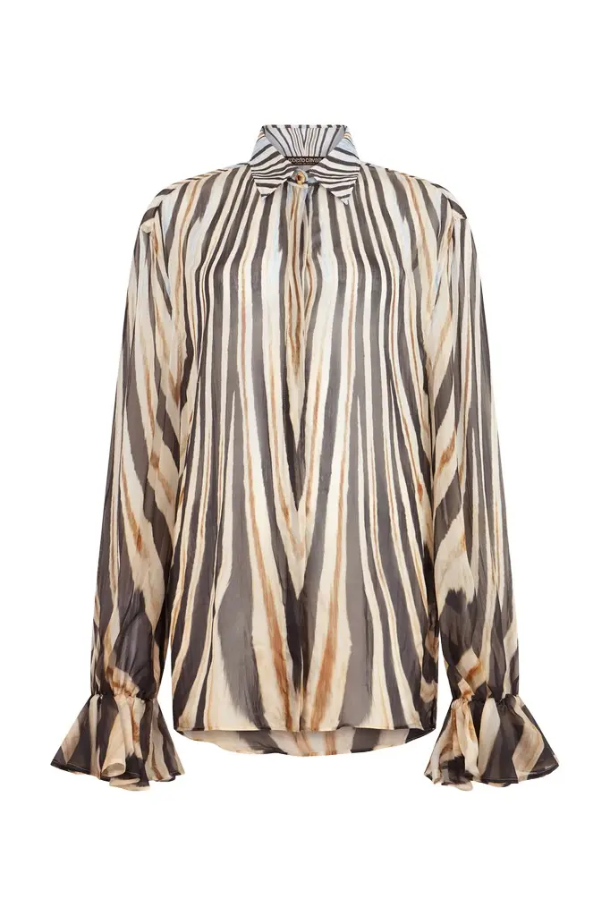 Roberto Cavalli Zebra Print Silk Shirt | Image 1 Roberto Cavalli Zebra Print Silk Shirt | Image 1