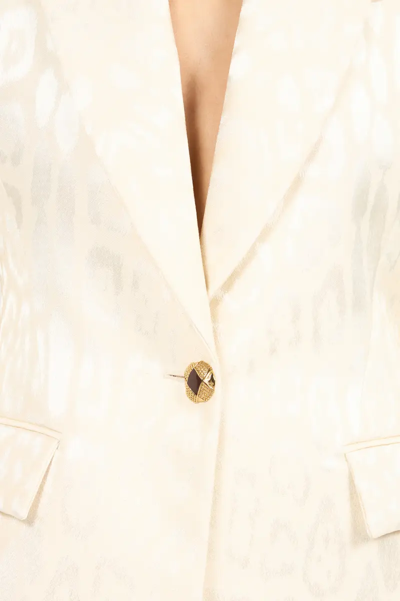 Roberto Cavalli Ivory Jacket With Jaguar Motif | Thumbnail 4 Roberto Cavalli Ivory Jacket With Jaguar Motif | Thumbnail 4
