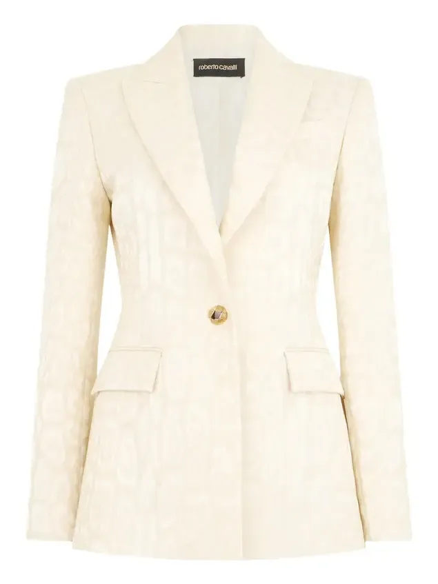 Ivory Jacket With Jaguar Motif Ivory Jacket With Jaguar Motif