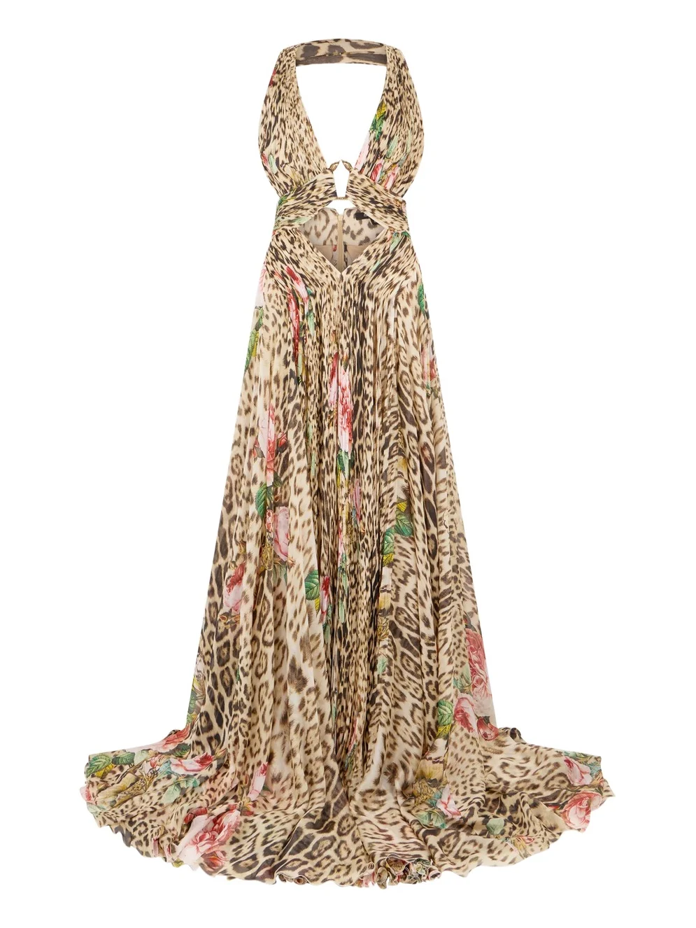 Jaguar Roses Print Silk Dress Jaguar Roses Print Silk Dress