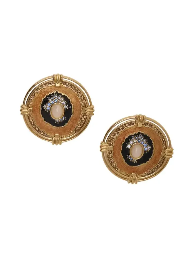 Roberto Cavalli Butterfly Earrings Gold And Ocean Blue