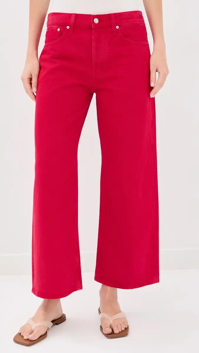 Madewell Low-Slung Baggy Crop Jeans in Red | Thumbnail 2 Madewell Low-Slung Baggy Crop Jeans in Red | Thumbnail 2