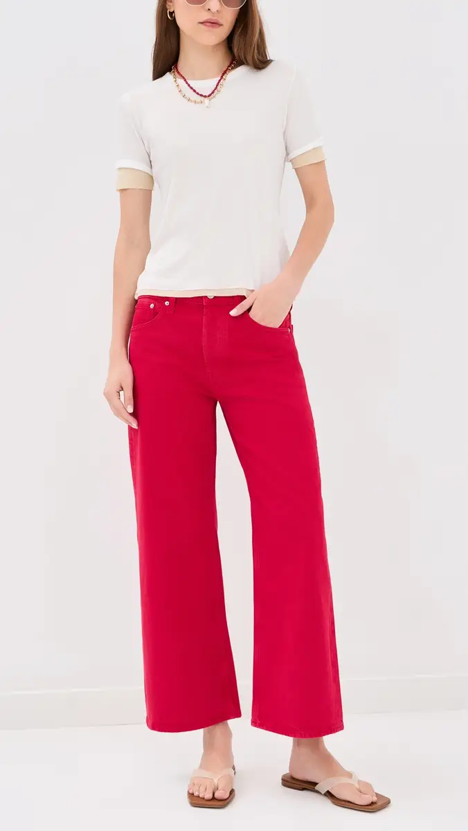 Madewell Low-Slung Baggy Crop Jeans in Red | Thumbnail 5 Madewell Low-Slung Baggy Crop Jeans in Red | Thumbnail 5