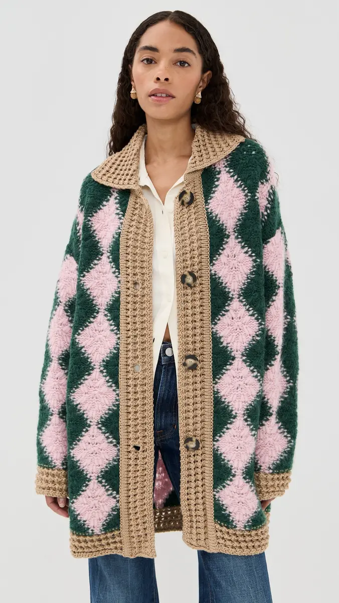 La DoubleJ Crochet Bowling Cardigan | Thumbnail 2 La DoubleJ Crochet Bowling Cardigan | Thumbnail 2