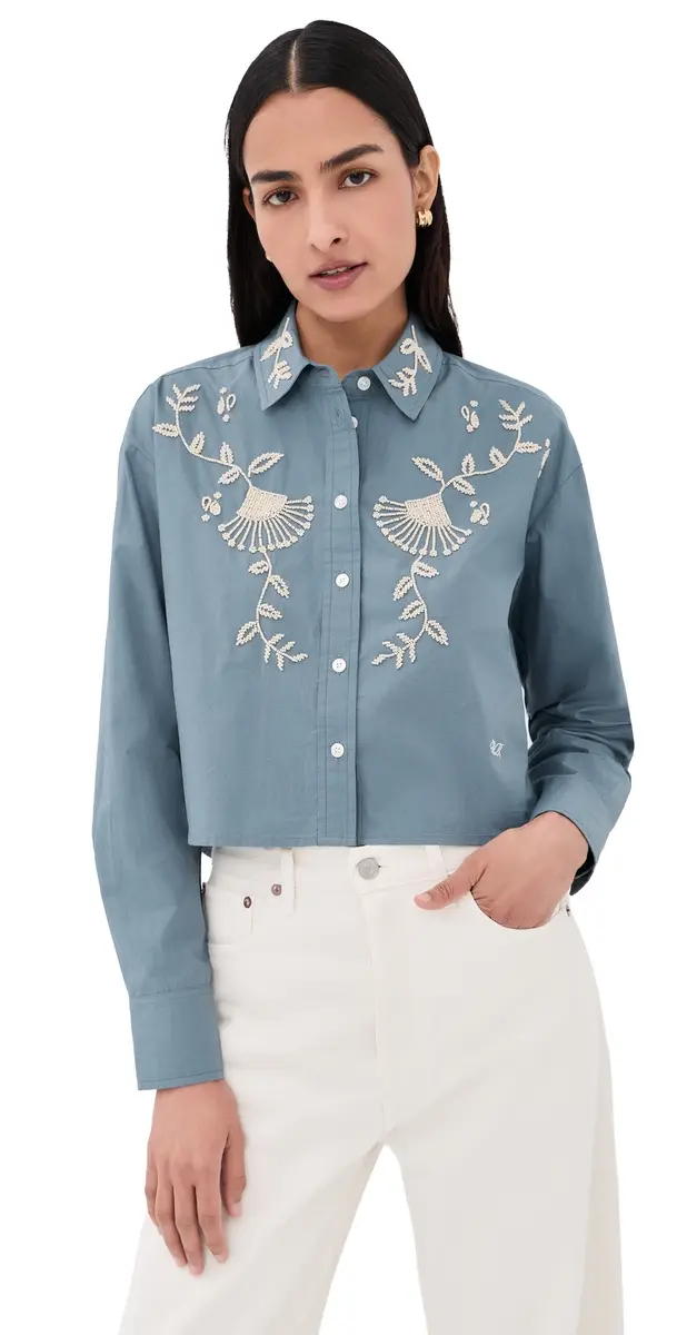Veronica Beard Aderes Shirt Blue Steel | Image 1 Veronica Beard Aderes Shirt Blue Steel | Image 1