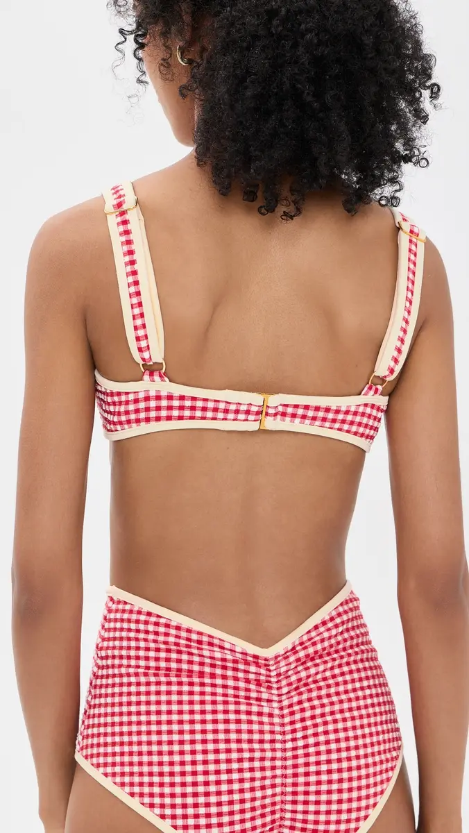 Montce Micro Gingham Romy Binded Bikini Top | Thumbnail 3 Montce Micro Gingham Romy Binded Bikini Top | Thumbnail 3